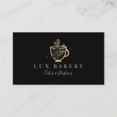高級金ゴールドスパークルベーカーズフローラミキシングボウル 名刺 (正面)