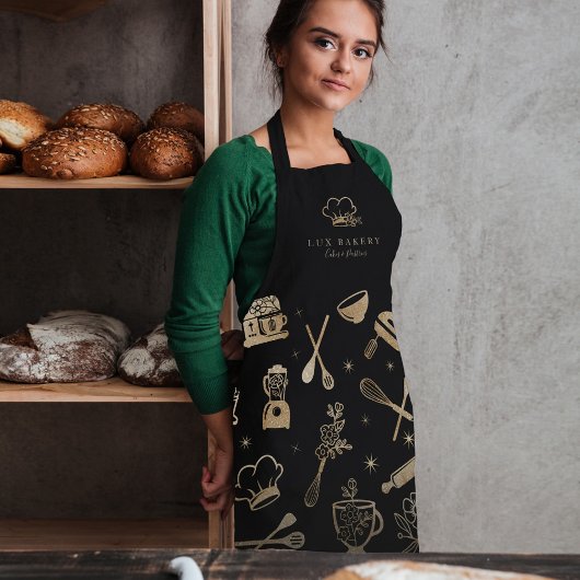 高級金ゴールドスパークルベーキング料理用具ベーカリー エプロン