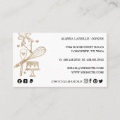 高級金ゴールドスパークルベーキング料理用具ベーカリー 名刺 (裏面)