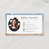 高級金ゴールドスパークルモダン、イベントプランナー写真 名刺 (裏面)