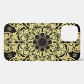 高級金ゴールドスワーズフローラ背景 Case-Mate iPhoneケース (裏面 (横))