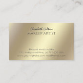 高級金ゴールドタイポグラフィ蝶メイクアップロゴ 名刺 (裏面)