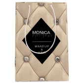 高級金ゴールドタフテッドモノグラム製品 ミディアムペーパーバッグ (正面)