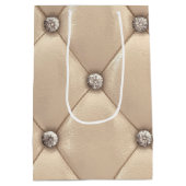 高級金ゴールドタフテッドモノグラム製品 ミディアムペーパーバッグ (裏面)