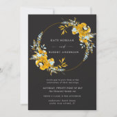 高級金ゴールドターコイズフローラ結婚式招待状 (正面)