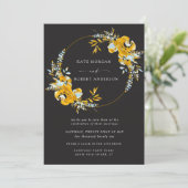 高級金ゴールドターコイズフローラ結婚式招待状 (スタンド正面)