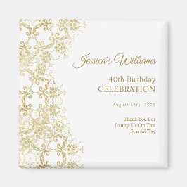 高級金ゴールドダマスク40歳の誕生日 マグネット