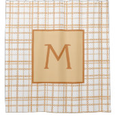 高級金ゴールドチェーンオンホワイトバックグランドバス シャワーカーテン (正面)