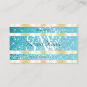 高級金ゴールドティール（緑がかった色）グリッタールミナンススターズモノグラム 名刺 (正面)