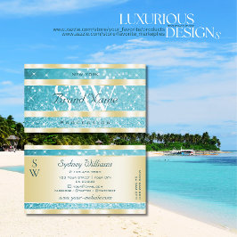 高級金ゴールドティール（緑がかった色）グリッタールミナンススターズモノグラム 名刺