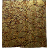 高級金ゴールドテクスチャ: 3Dエレガンス シャワーカーテン (正面)