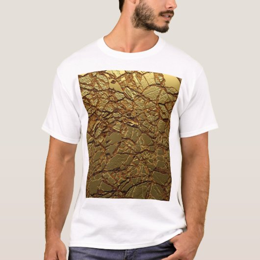 高級金ゴールドテクスチャ: 3Dエレガンス Tシャツ (正面)