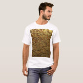 高級金ゴールドテクスチャ: 3Dエレガンス Tシャツ (正面フル)