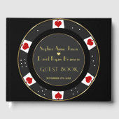 高級金ゴールドトランプのポーカーチップカ結婚ジノ ゲストブック (正面)
