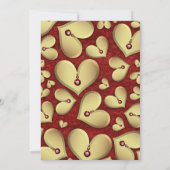 高級金ゴールドハートとレッドジェムズバレンタインのパーティー 招待状 (裏面)