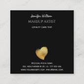 高級金ゴールドハート白黒ストライプロイヤリティカード ロイヤリティカード (裏面)