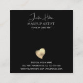 高級金ゴールドハート白黒ストライプロイヤリティカード ロイヤリティカード (裏面)