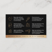 高級金ゴールドパターンアフターケアヘアの説明 名刺 (裏面)