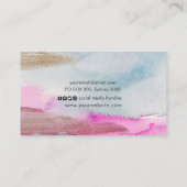 高級金ゴールドピンクとブルーの絵を描ビジネスカード 名刺 (裏面)