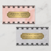 高級金ゴールドピンクテクスチャ華美要素 名刺 (正面/裏面)