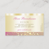 高級金ゴールドピンクパープルきらめくグリッタースタイリッシュ 名刺 (裏面)