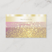 高級金ゴールドピンクパープルきらめくグリッタースタイリッシュ 名刺 (正面)