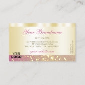 高級金ゴールドピンクパープルきらめくグリッター追加ロゴ 名刺 (裏面)