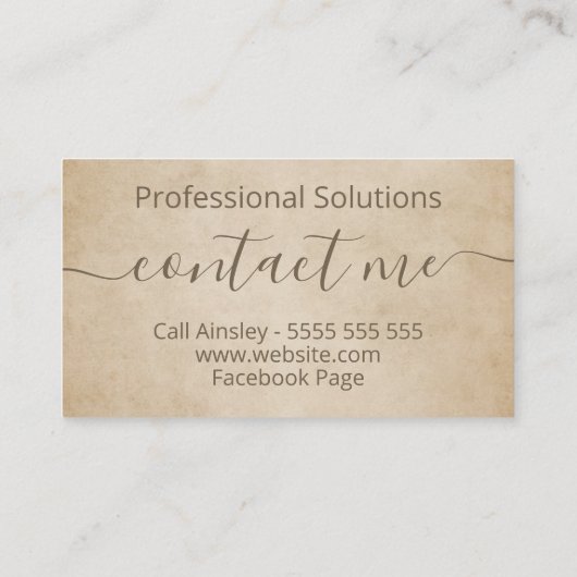 高級金ゴールドフェイクヴィンテージカジュアル個人用アシスタント 名刺 (裏面)