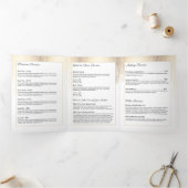 高級金ゴールドフェイク紙吹雪雨模様パンフレット 三つ折りカード (内部)