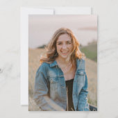 高級金ゴールドフレームパーソナライズされた写真の卒業 招待状 (裏面)