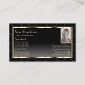 高級金ゴールドフレーム暗いグラデスタイリッシューションと写真 名刺 (裏面)