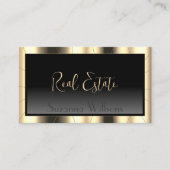 高級金ゴールドフレーム暗いグラデスタイリッシューションと写真 名刺 (正面)