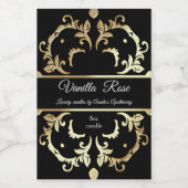 高級金ゴールドフレーム香り付きコンテナキャンドルラベル ワインラベル (シングルラベル)