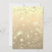 高級金ゴールドフローラウェディングレセプション 招待状 (裏面)
