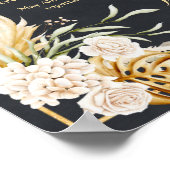 高級金ゴールドフローラフレームブラックニカ証明書 ポスター (角)