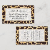 高級金ゴールドブラウンキリンアニマルプリントパターン 割引カード (正面/裏面)