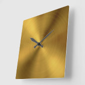 高級金ゴールドブラシ仕上げメタルテクスチャ6 スクエア壁時計 (傾斜)