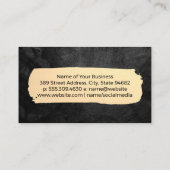 高級金ゴールドブラシ |黒いテクスチャ 名刺 (裏面)