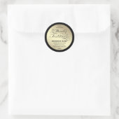 高級金ゴールドブラックスクリプト体バターラベル ラウンドシール (バッグ)