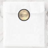 高級金ゴールドブラック大豆キャンドルラベル ラウンドシール (バッグ)