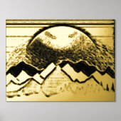 高級金ゴールドブラック抽象芸術実在風景 箔ポスター (正面)