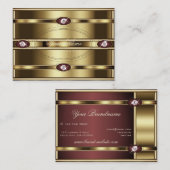 高級金ゴールドブルゴーニュ勾配とライフェイクネストーンズ 名刺 (正面/裏面)