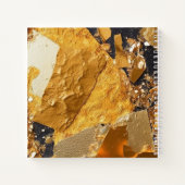 高級金ゴールドプレートスパークルモノグラムスクエア ノートブック (裏面)