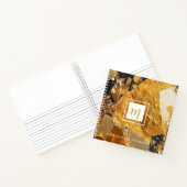 高級金ゴールドプレートスパークルモノグラムスクエア ノートブック (内部)
