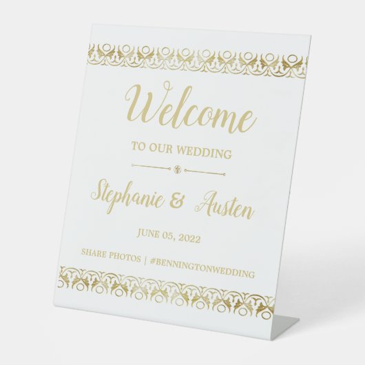 高級金ゴールドペデスタルサイン 台座サイン (正面)