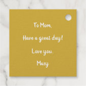 高級金ゴールドホワイトデイジーフラワーパターン フェイバータグ (裏面)