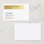 高級金ゴールドホワイトミニマモダンリエレガントアル 名刺 (正面/裏面)