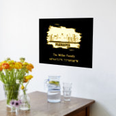 高級金ゴールドマナマスカイライン経度 箔ポスター (レイダウン (キッチン))