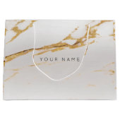 高級金ゴールドメタリックギフトグレーシルバーフォキエ ラージペーパーバッグ (正面)