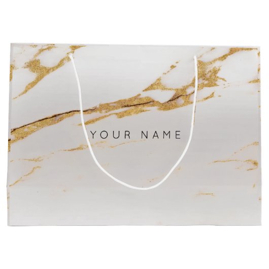 高級金ゴールドメタリックギフトグレーシルバーフォキエ ラージペーパーバッグ (裏面)